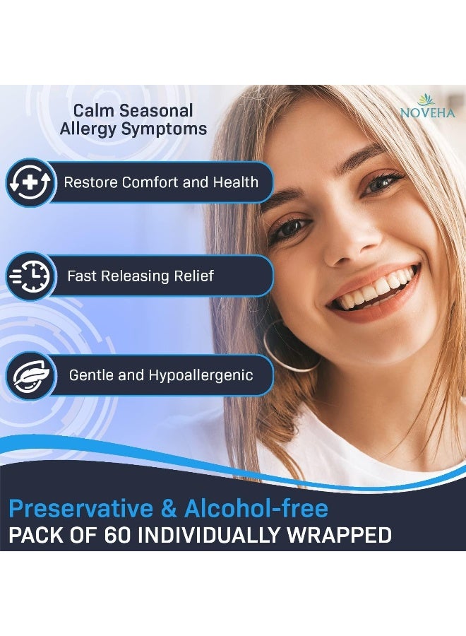 NOVEHA Allergy Relief Eyelid Wipes | Pre-moistened Hypoallergenic Eye Cleansing Pads - Image 5